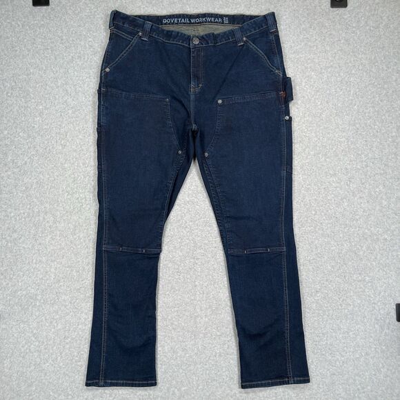 Dovetail Workwear Jeans Womens 24/30 (38x29) Dark Maven Slim Utility Double Knee - Picture 1 of 15